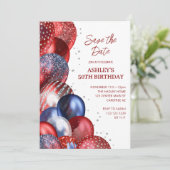 Invitation Enregistrer la date Patriotique 50e anniversaire (Debout devant)