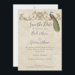 Invitation Enregistrer la date, Peacock Vintage & Etchings Ma<br><div class="desc">Une correspondance enregistrer la date faire-part fiançailles pour l'ensemble invitation par le même nom. Cette invitation élégante et sophistiquée fait partie d'un ensemble Faire-part de mariage de produits complets assortis. Il allie le meilleur de la tradition et la fraîcheur du contemporain. Le mélange d'éléments d'art Vintage et d'aquarelle contemporaine peinte...</div>