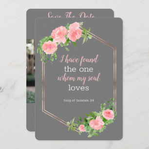 Invitation Enregistrer la date photo de la bible florale