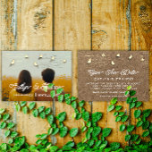 Invitation Enregistrer La Date Photo Gold Kraft Country Bird 