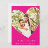 Invitation ENREGISTRER LA DATE photo moderne élégant coeur ja (Devant)