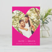 Invitation ENREGISTRER LA DATE photo moderne élégant coeur ja (Debout devant)