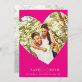 Invitation ENREGISTRER LA DATE photo moderne élégant coeur ja (Devant / Derrière)