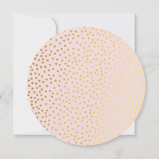 Invitation ENREGISTRER LA DATE pois or rose pâle (Dos)