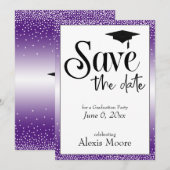 Invitation Enregistrer la date pour la fête de graduation noi (Devant / Derrière)