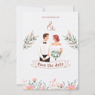 Invitation Enregistrer la date pour le mariage de