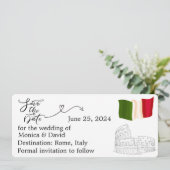 Invitation Enregistrer la date pour un mariage à Rome, Italie (Debout devant)