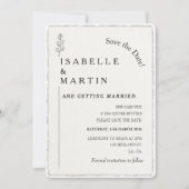 Invitation Enregistrer la date QR Code Faux Deckled Edge Mari (Devant)