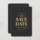 Invitation Enregistrer la date QR Code Mariage site Web Dark  (Devant / Derrière)