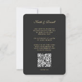 Invitation Enregistrer la date QR Code Mariage site Web Dark  (Dos)