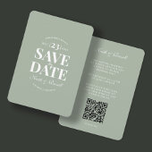 Invitation Enregistrer la date QR Code Mariage Site Web Sage 