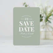 Invitation Enregistrer la date QR Code Mariage Site Web Sage  (Debout devant)