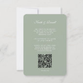 Invitation Enregistrer la date QR Code Mariage Site Web Sage  (Dos)