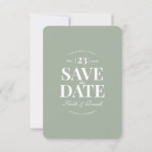 Invitation Enregistrer la date QR Code Mariage Site Web Sage  (Devant)