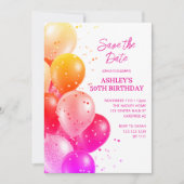 Invitation Enregistrer la date Red Orange 50e anniversaire (Devant)