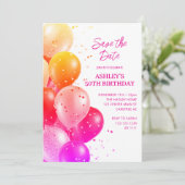 Invitation Enregistrer la date Red Orange 50e anniversaire (Debout devant)