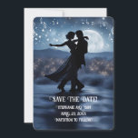 Invitation Enregistrer la date Romantic Couple Music<br><div class="desc">Sauvez la date couple romantique dansant avec des notes musicales. Une belle façon de demander à la famille et aux amis d'enregistrer la date pour votre mariage!</div>