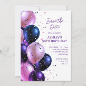 Invitation Enregistrer la date Royal Purple 50e fête d'annive (Devant)