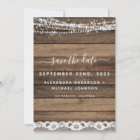Enregistrer la date Rustic Farmhouse String Lights