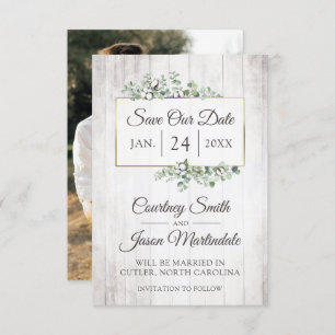 Invitation Enregistrer la date Rustic Southern Cotton Mariage
