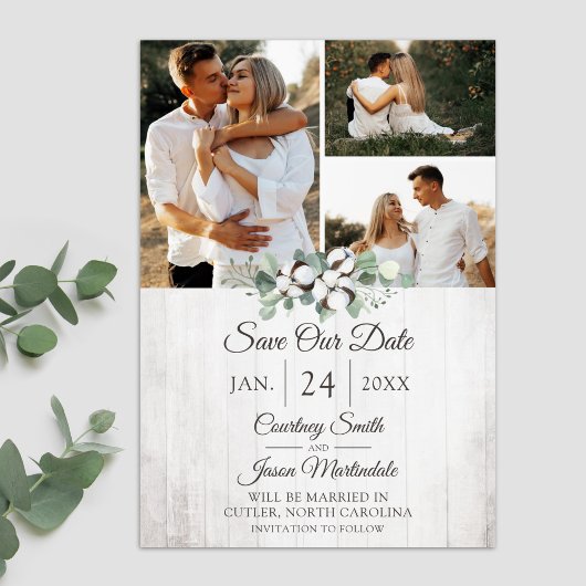 Invitation Enregistrer la date Rustic Southern Cotton Mariage