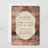 Invitation Enregistrer la date Rustic Woodland Mariage Photo  (Dos)