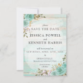 Invitation Enregistrer La Date Rustique Turquoise Floral Cart (Devant)