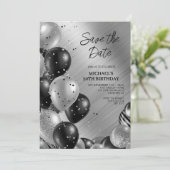 Invitation Enregistrer la date Silver 50e anniversaire (Debout devant)