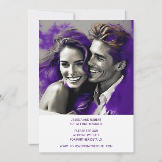 INVITATION ENREGISTRER LA DATE SIMPLE MODERNE DESIGN (Dos)