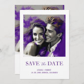 INVITATION ENREGISTRER LA DATE SIMPLE MODERNE DESIGN (Devant / Derrière)