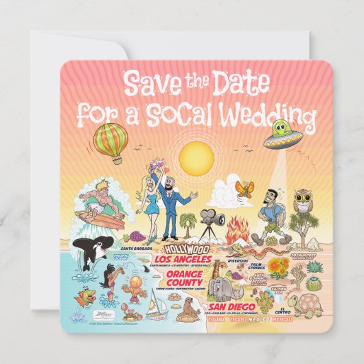 Invitation Enregistrer la date SoCal (Devant)