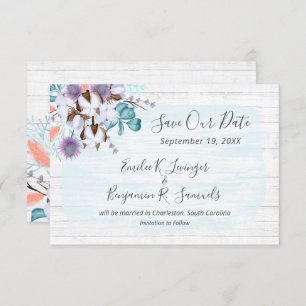 Invitation Enregistrer la date Southern Cotton Mariage campag