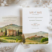 Invitation Enregistrer La Date Toscane Aquarelle Italie Desti