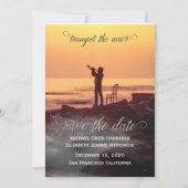 Invitation Enregistrer La Date Trumpet Les Nouvelles! (Devant)