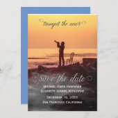 Invitation Enregistrer La Date Trumpet Les Nouvelles! (Devant / Derrière)