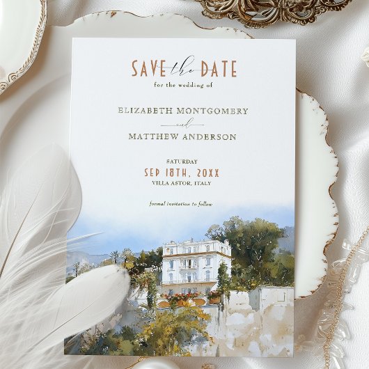 Invitation Enregistrer La Date Villa ASTOR Côte Amalfi