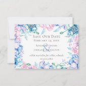 Invitation Enregistrer la date Watercolor Floral & Rustic Woo (Devant)