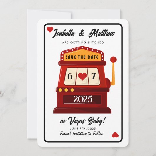 Invitation Enregistrer la machine à sous de date Las Vegas Ca (Devant)