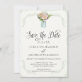 Invitation Enregistrer la photo de date Rustic Floral Mason J (Devant)