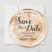 Invitation Enregistrer la photo de date Wood Grain Rustic Mar (Devant)