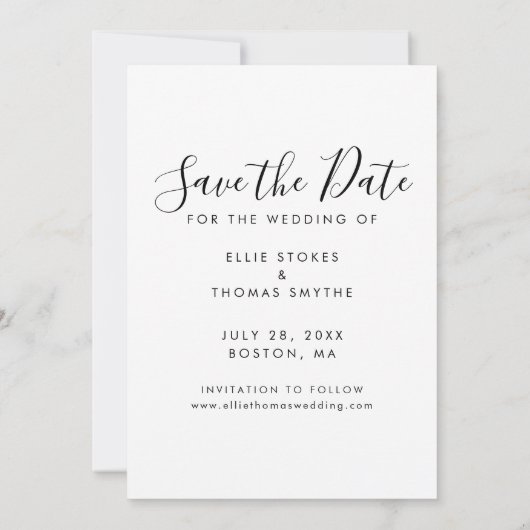 Invitation Enregistrer la photo du script de date (Dos)