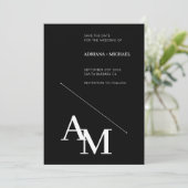 Invitation Enregistrer la typographie en gras en blanc sur no (Debout devant)