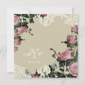 Invitation Enregistrer l'annonce de date - Trellis Rose Vinta (Dos)