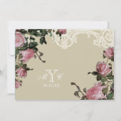 Invitation Enregistrer l'annonce de date - Trellis Rose Vinta (Dos)