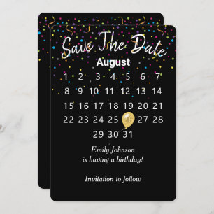 Invitation Enregistrer le calendrier des fêtes d'anniversaire