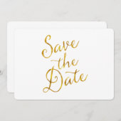 Invitation Enregistrer le Fiançailles de devis Gold Faux Foil (Devant / Derrière)