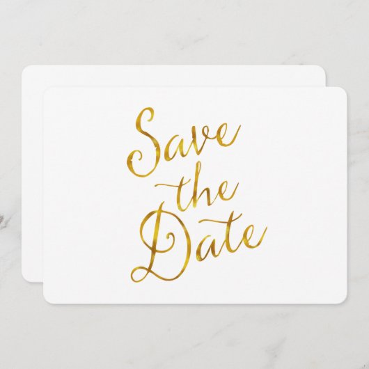 Invitation Enregistrer le Fiançailles de devis Gold Faux Foil (Devant / Derrière)