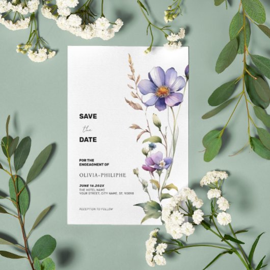 Invitation Enregistrer Le Fleur sauvage Date