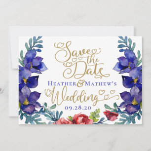 Invitation Enregistrer Le Mariage Date Bonheur Floral & Scr