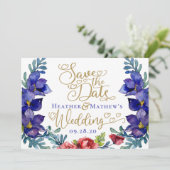 Invitation Enregistrer Le Mariage Date | Bonheur Floral & Scr (Debout devant)